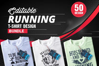 50 Running Editable T shirt Design Bundle