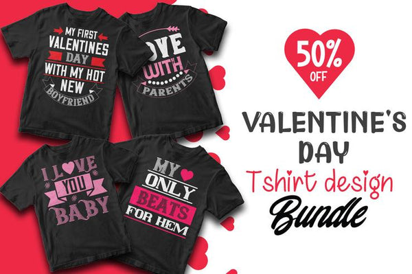 50 Editbale Valentine DayTshirt Design Bundle