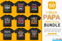 50 Editable Papa Tshirt Design Bundle