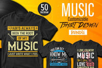 50 Editable Music Tshirt Design Bundle