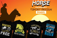 50 Customizable Horse Tshirt Design Bundle